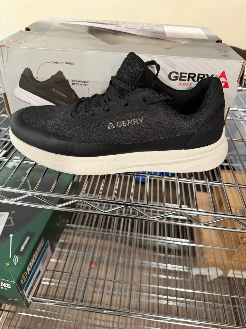 Gerry Men’s Creston Lace Up Athletic Sneakers walking Shoes black White size 10